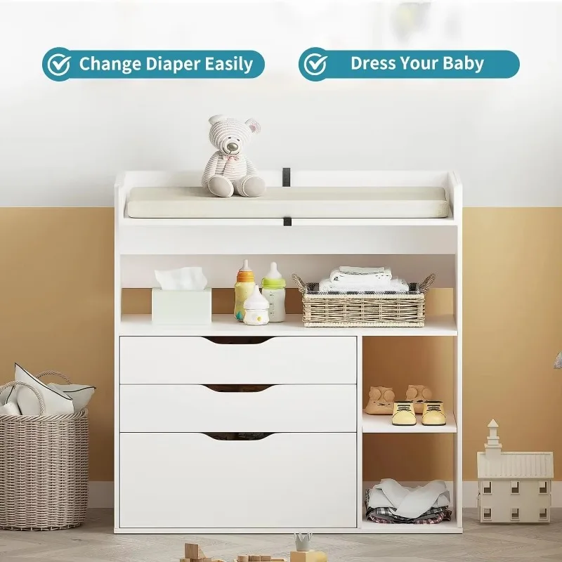 Contemporary minimalist MDF wh - Baby Nursery Drawers ulasan dan harga