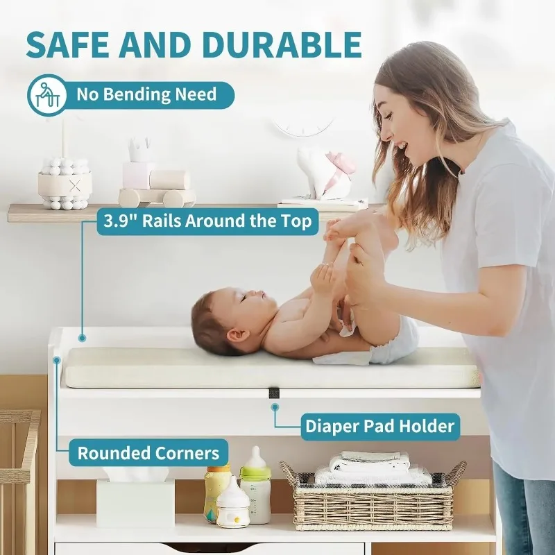 Contemporary minimalist MDF wh - Baby Nursery Drawers ulasan dan harga
