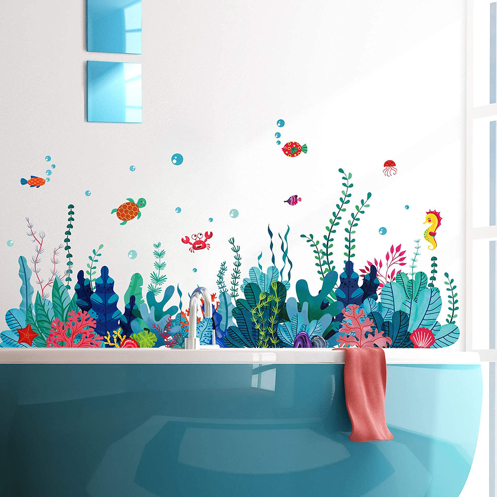 Large Under The Sea Grass Wall - Baby Nursery Under The Sea ulasan dan harga