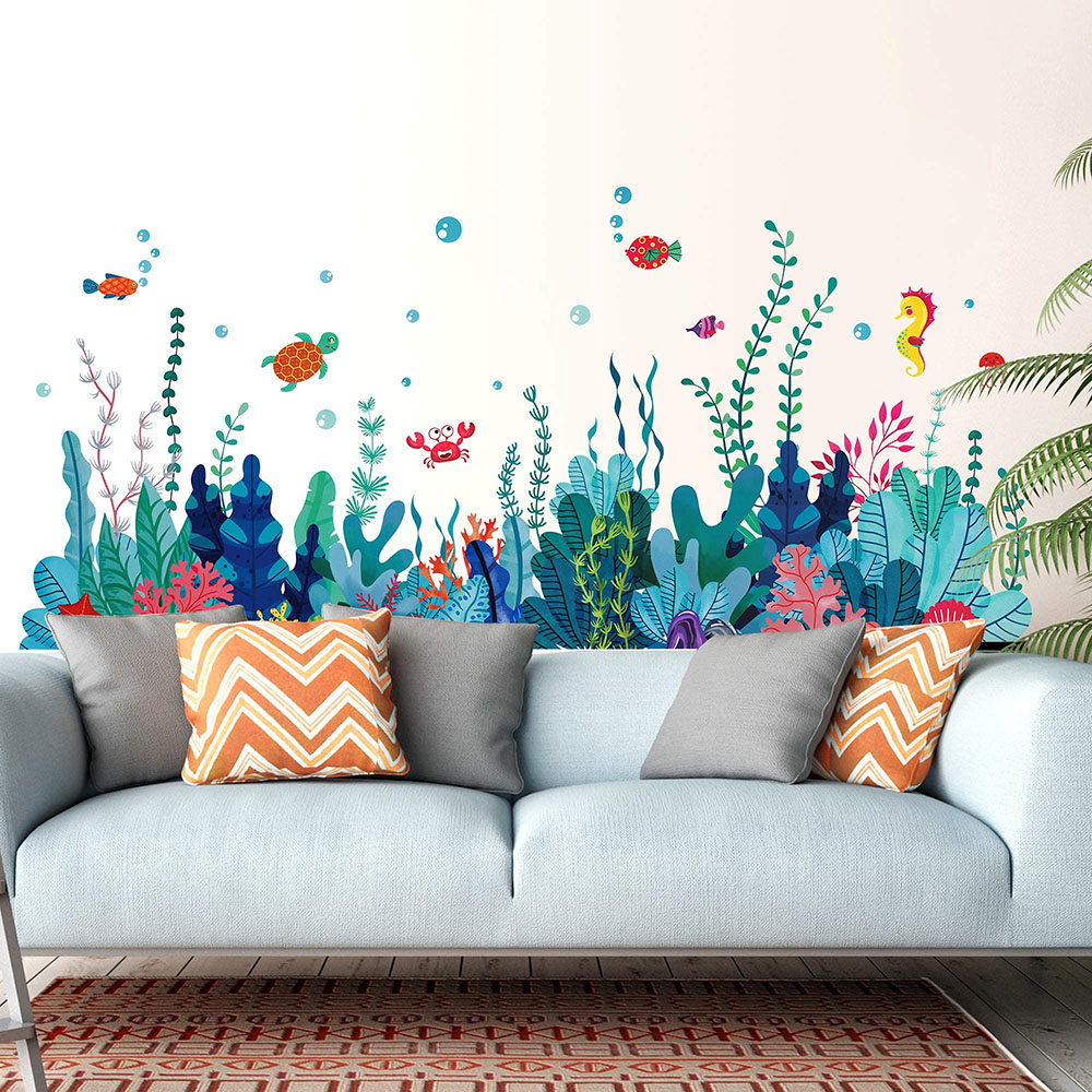 Large Under The Sea Grass Wall - Baby Nursery Under The Sea ulasan dan harga