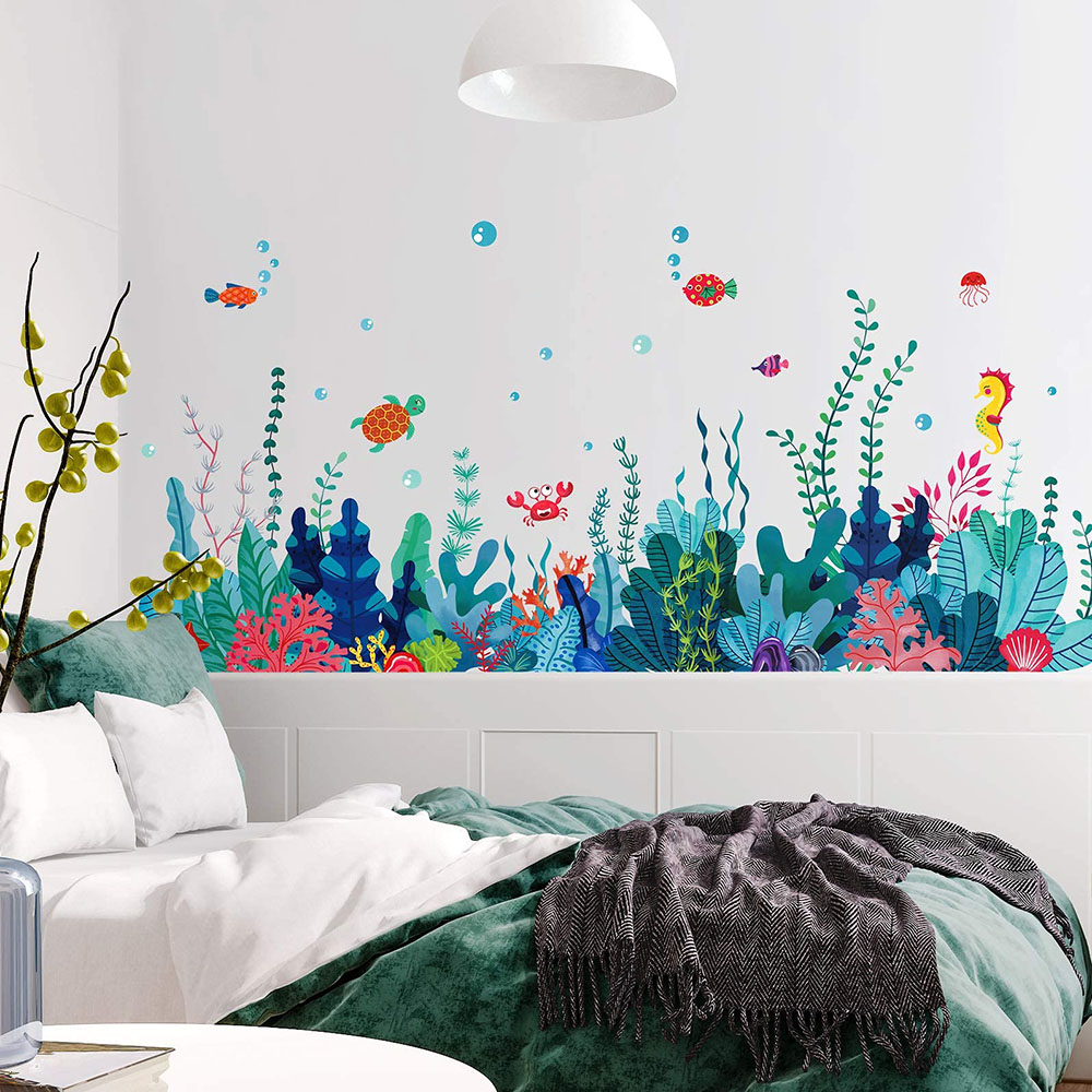 Large Under The Sea Grass Wall - Baby Nursery Under The Sea ulasan dan harga