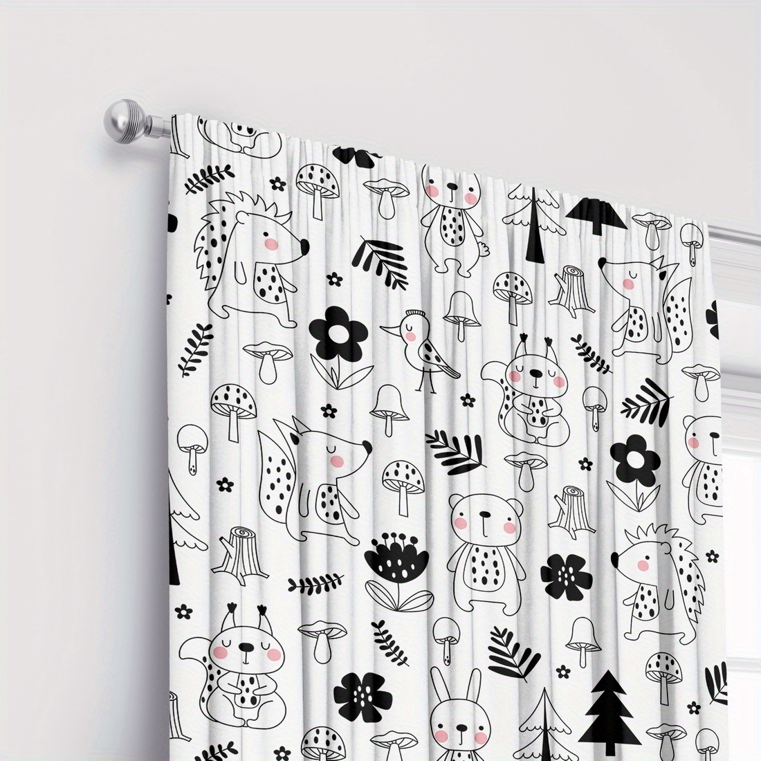 Cute Woodland Forest Nursery C - Baby Nursery Curtains ulasan dan harga