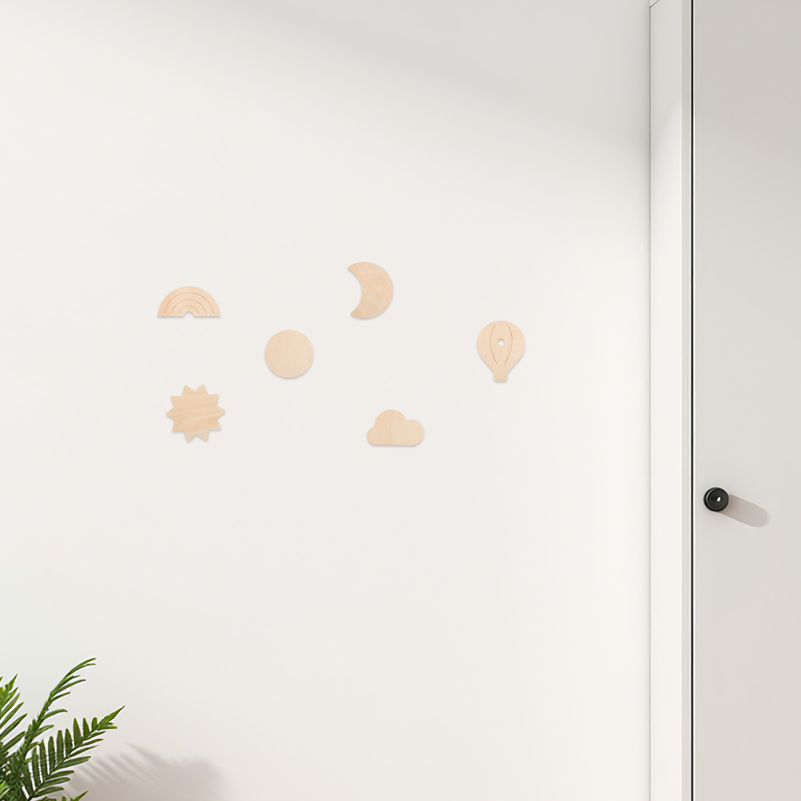 6Pcs Wood Wall Stickers Sky Th - Baby Nursery Hot Air Balloon Theme ulasan dan harga