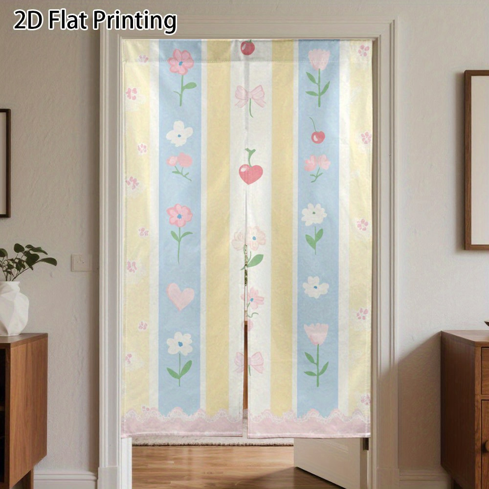 Pastel Floral Striped Polyeste - Baby Nursery Curtains ulasan dan harga