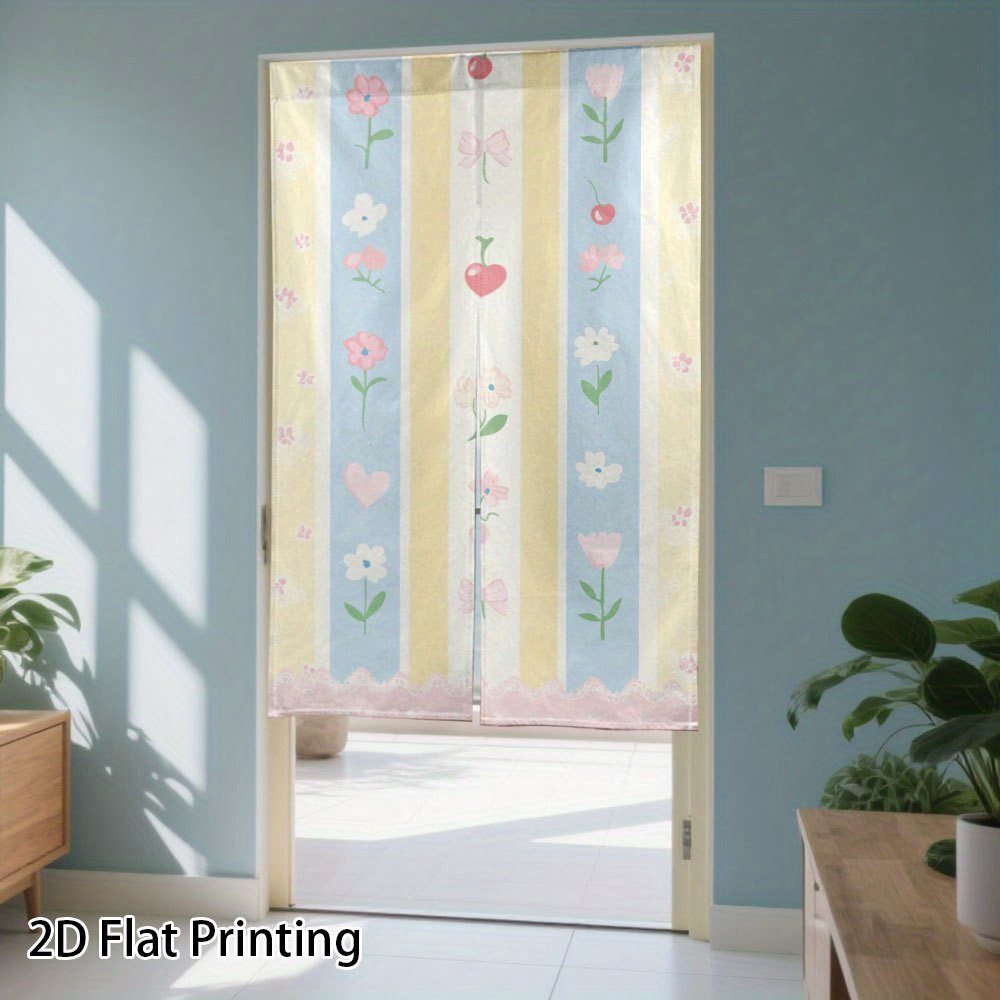 Pastel Floral Striped Polyeste - Baby Nursery Curtains ulasan dan harga