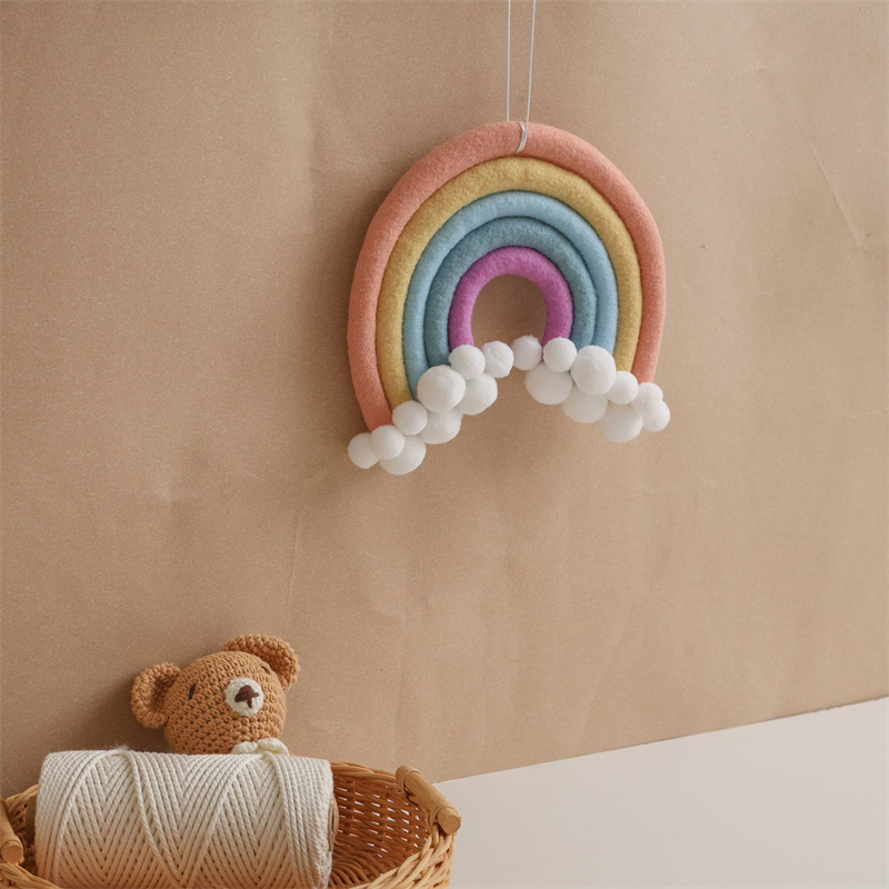 Nordic Felt Woven Rainbow Hair - Baby Nursery Garland ulasan dan harga