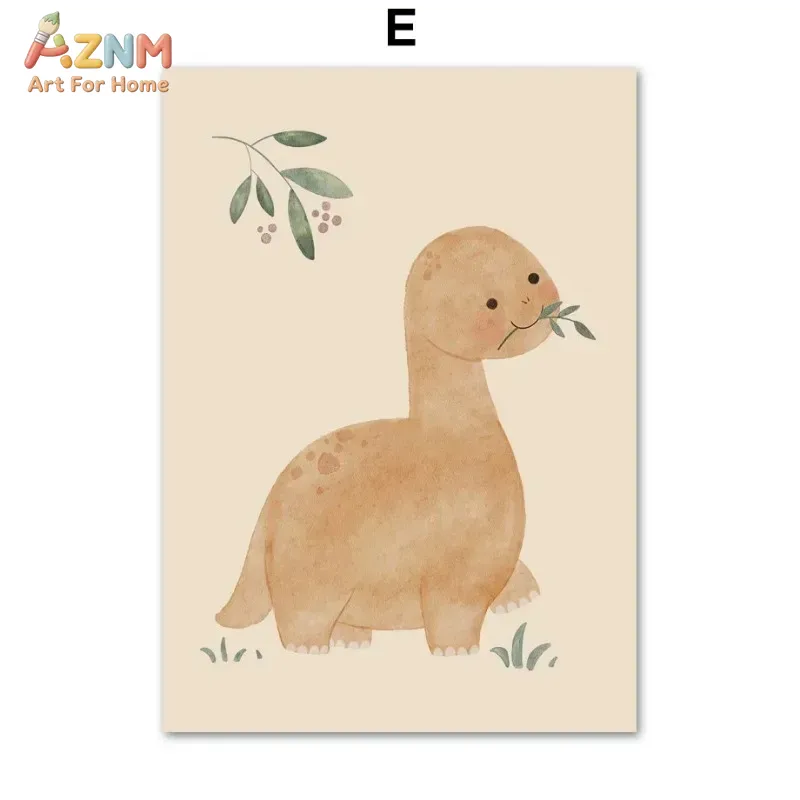 AZNM Neutral Watercolor Dinosa - Baby Nursery Elephant ulasan dan harga