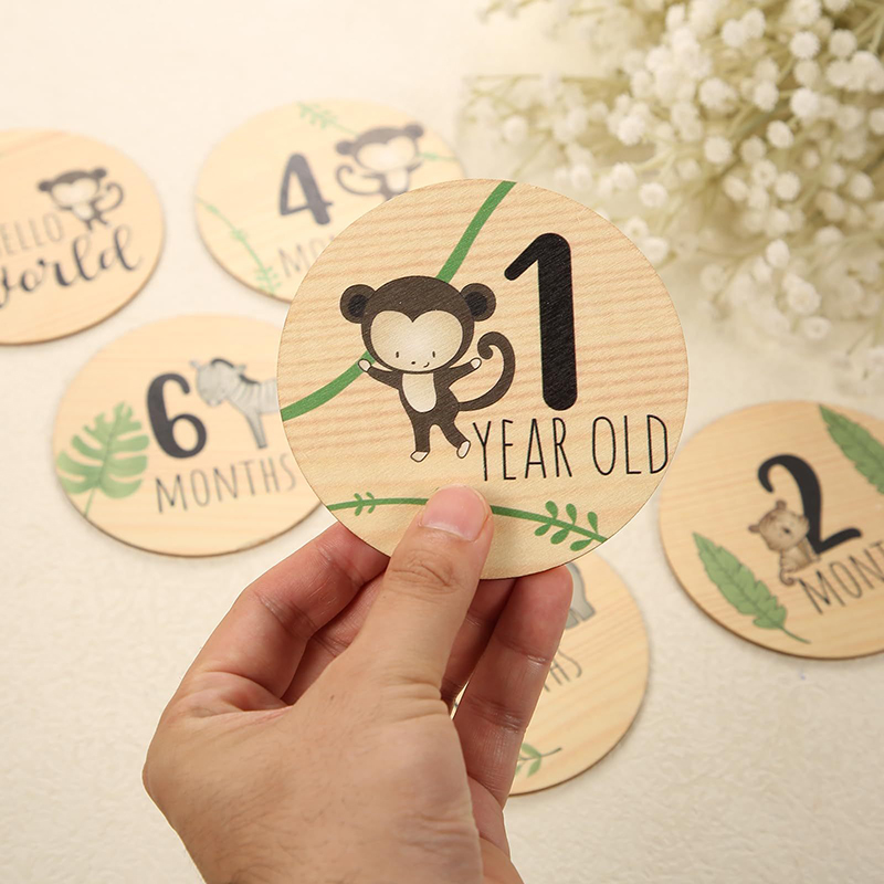 7pcs Wooden Baby Milestone Car - Milestone Card Set ulasan dan harga