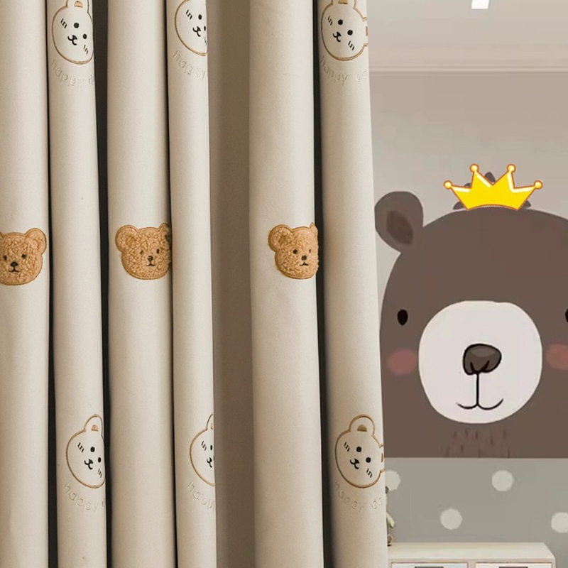 Korean Cartoon Brown Plush Bea - Baby Nursery Curtains ulasan dan harga