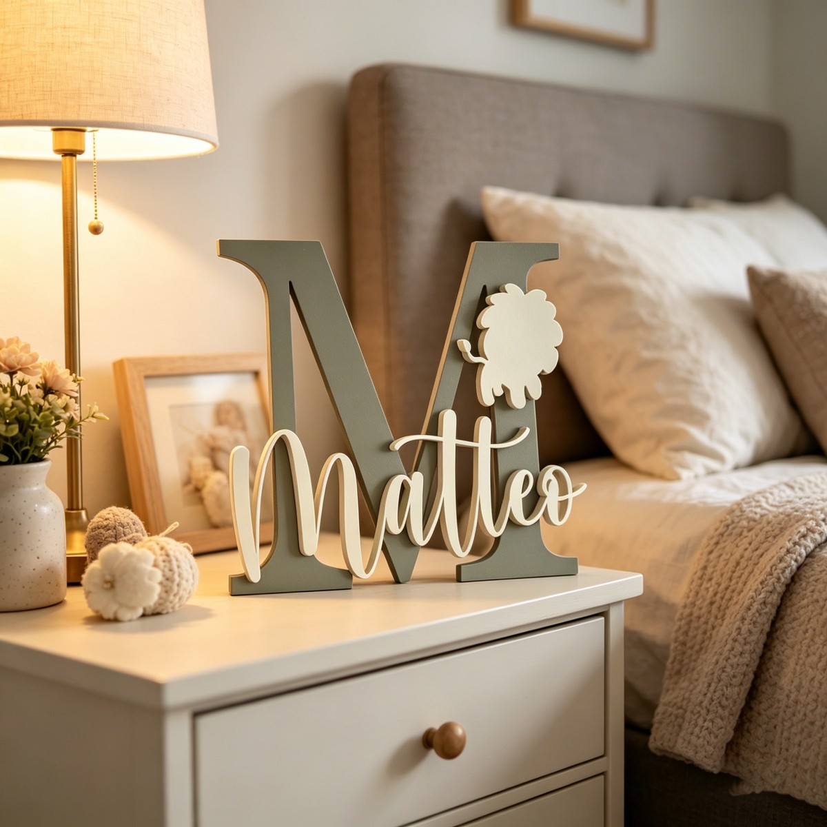 1Pc Custom Lion Name & Initial - Baby Nursery Wall Decor ulasan dan harga