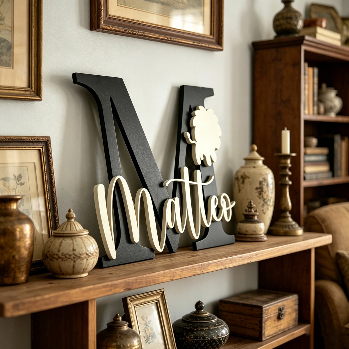 1Pc Custom Lion Name & Initial - Baby Nursery Wall Decor ulasan dan harga