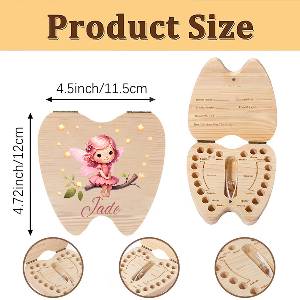 Personalized Tooth Fairy Woode - Baby Keepsake Box ulasan dan harga