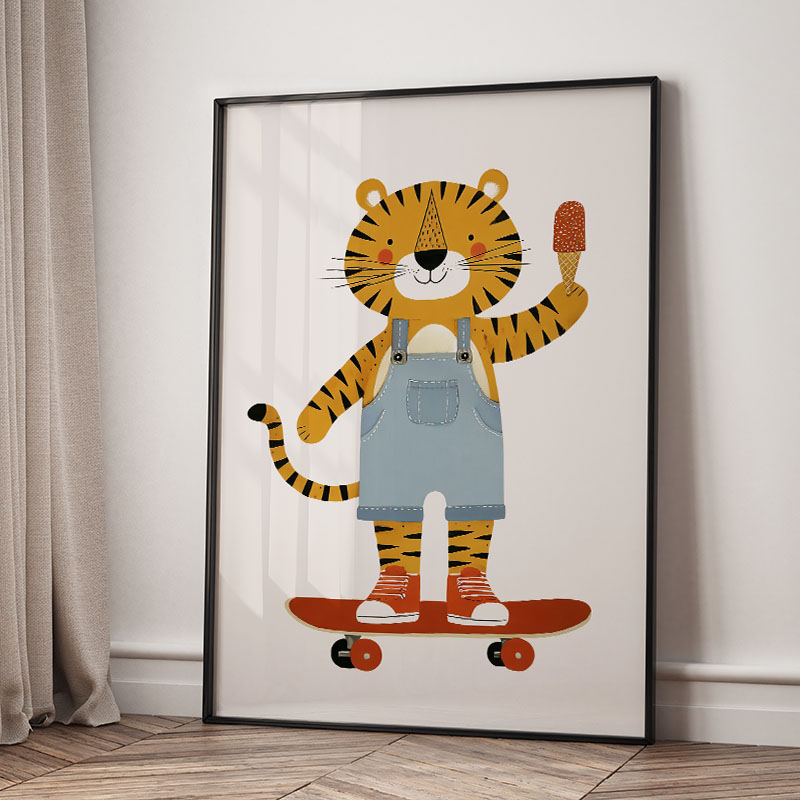 Funny Cartoon Animal Car Ballo - Baby Nursery Wall Art ulasan dan harga