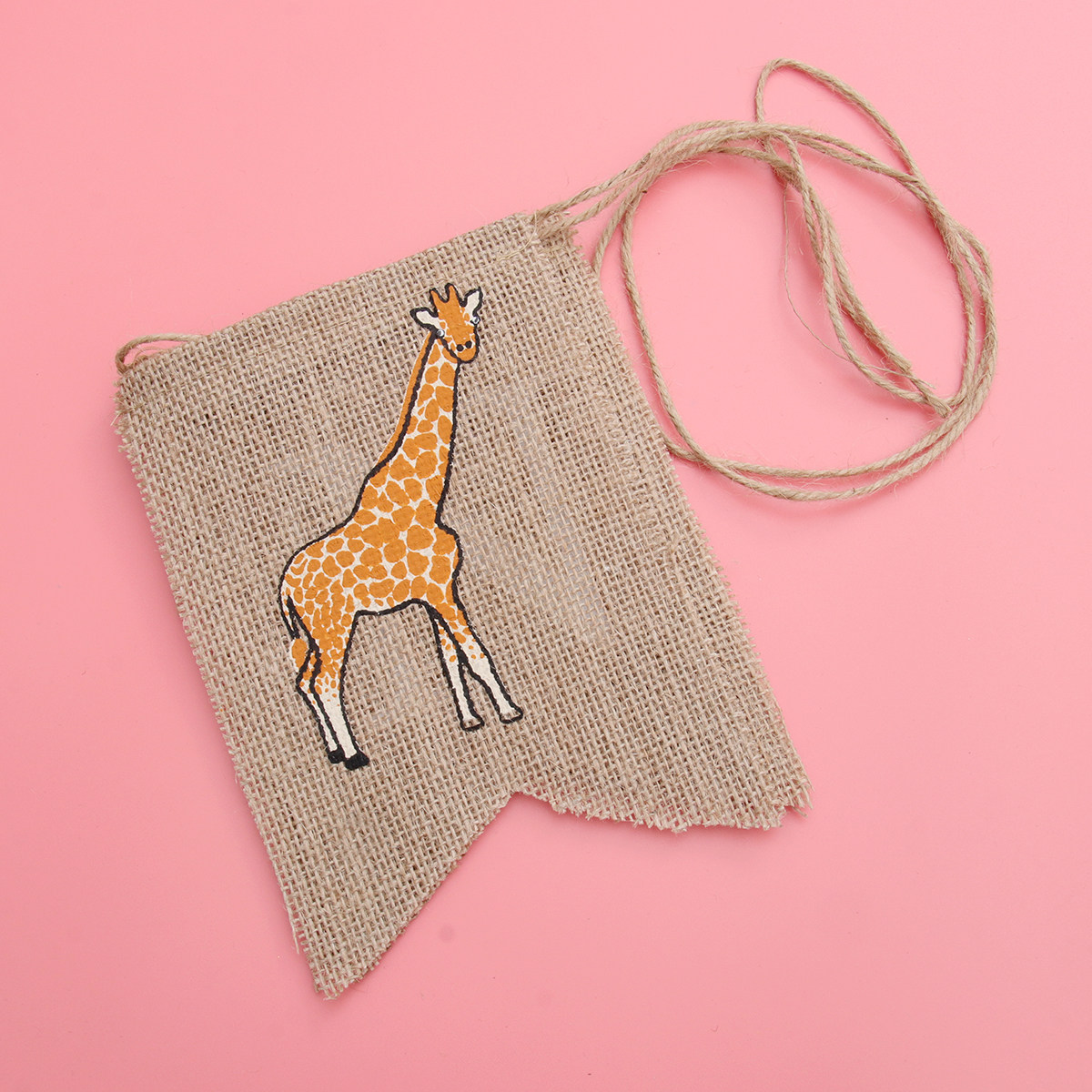 Giraffe Linen Banner One Print - Baby Nursery Garland ulasan dan harga