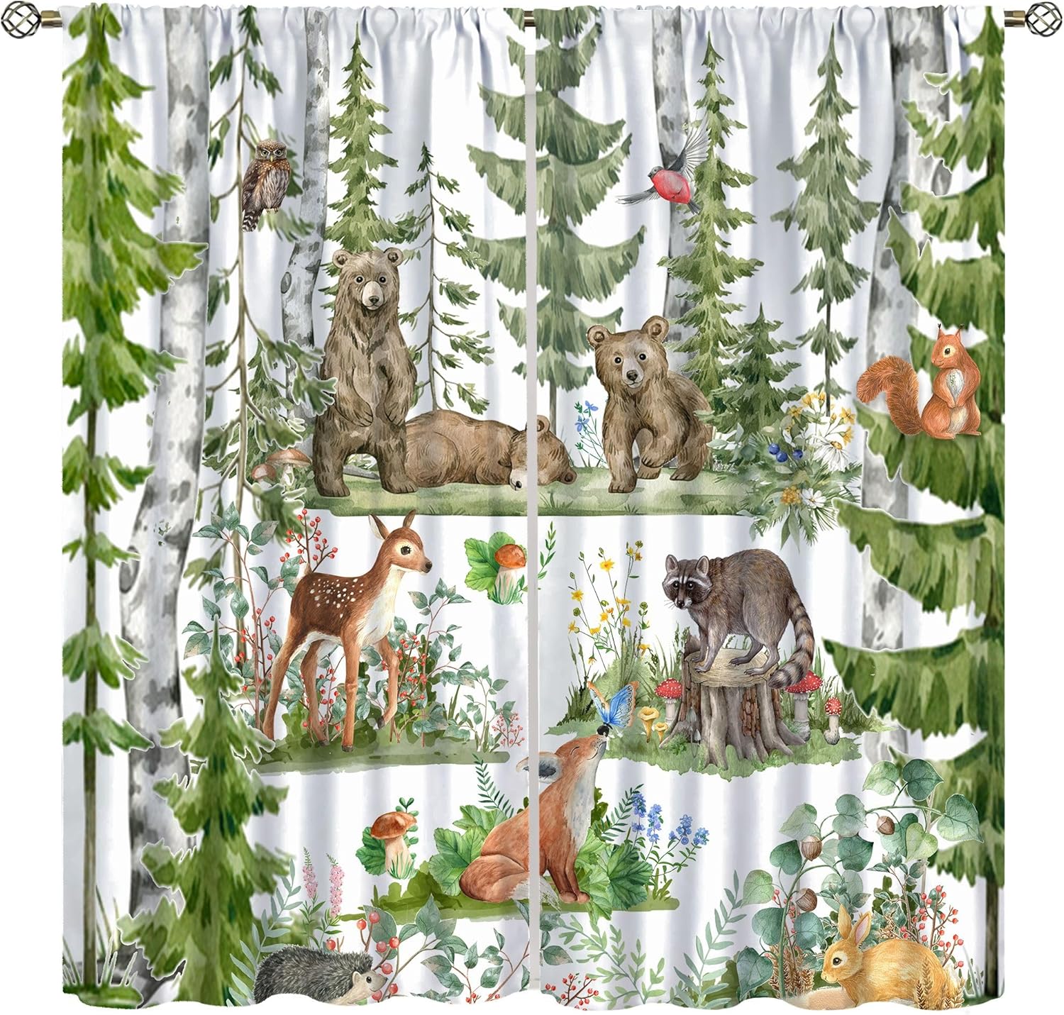Forest Animal Curtains for Kid - Baby Nursery Curtains ulasan dan harga