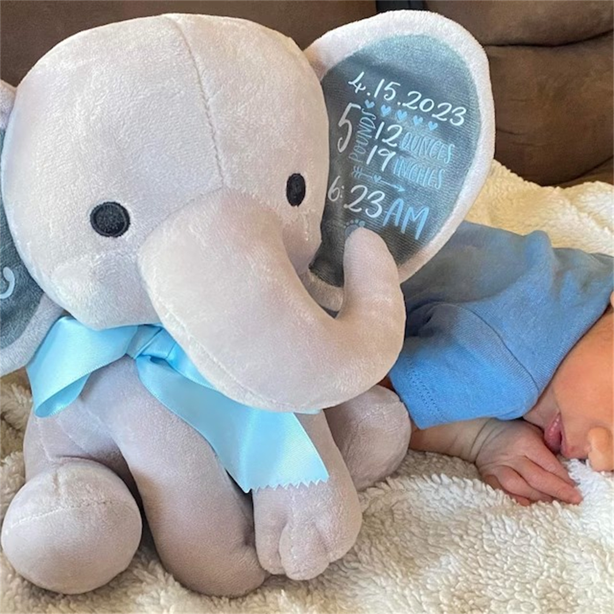 Custom Birth Stats Elephant Pl - Baby Nursery Elephant ulasan dan harga