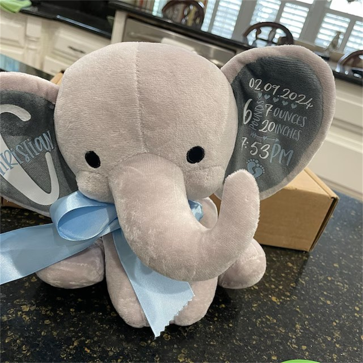 Custom Birth Stats Elephant Pl - Baby Nursery Elephant ulasan dan harga