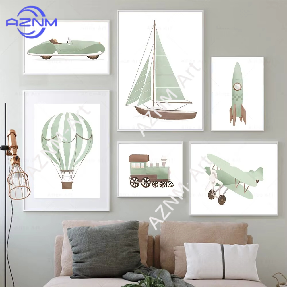 1PC Airplane Hot Air Balloon N - Baby Nursery Wall Art ulasan dan harga
