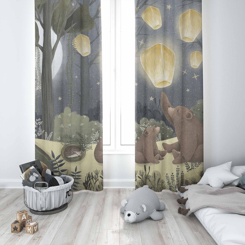 Woodland Nursery Curtains Anim - Baby Nursery Curtains ulasan dan harga