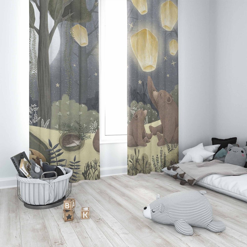 Woodland Nursery Curtains Anim - Baby Nursery Curtains ulasan dan harga