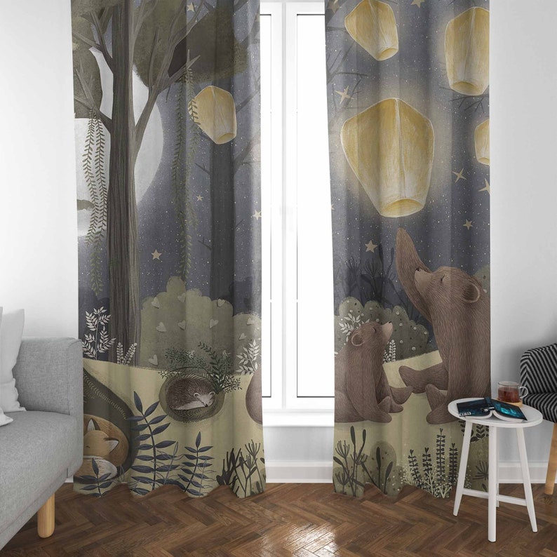 Woodland Nursery Curtains Anim - Baby Nursery Curtains ulasan dan harga