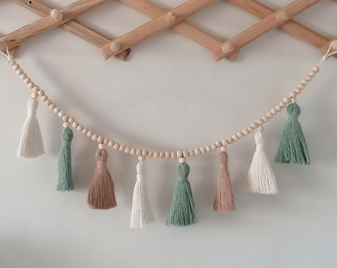 Tassel Macrame Garland , Boho  - Baby Nursery Garland ulasan dan harga