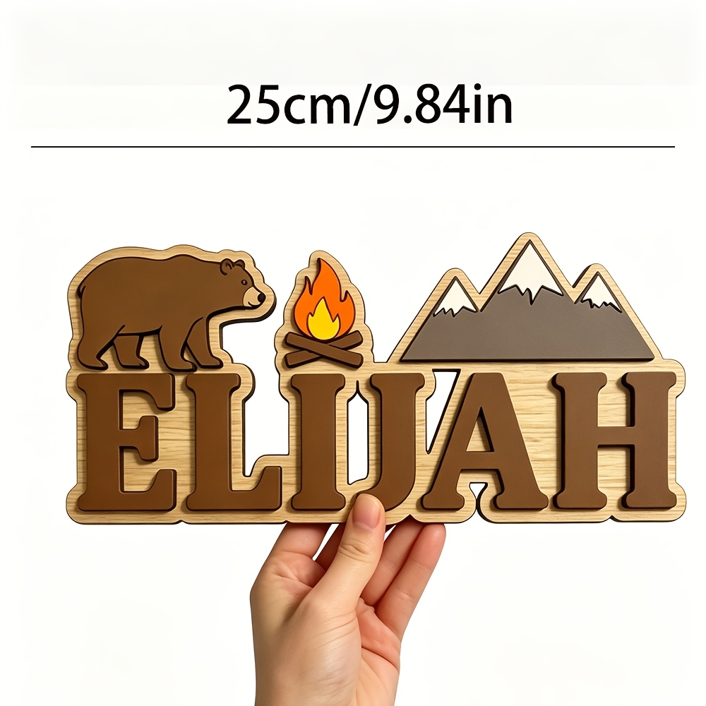 Customizable Bear & Campfire W - Baby Nursery Accent Wall ulasan dan harga