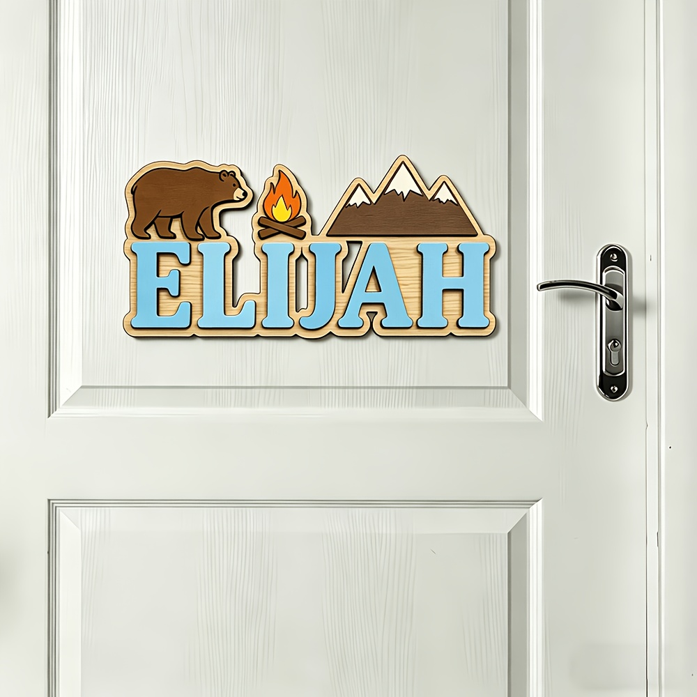 Customizable Bear & Campfire W - Baby Nursery Accent Wall ulasan dan harga