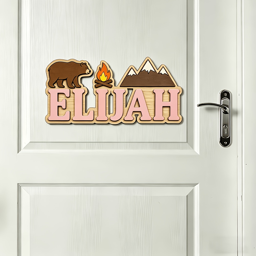 Customizable Bear & Campfire W - Baby Nursery Accent Wall ulasan dan harga