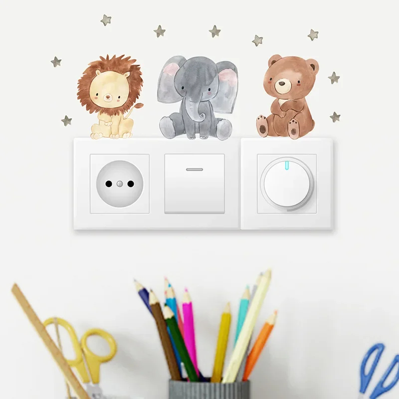 1/2/4set Cartoon Animals Wall  - Baby Nursery Water ulasan dan harga