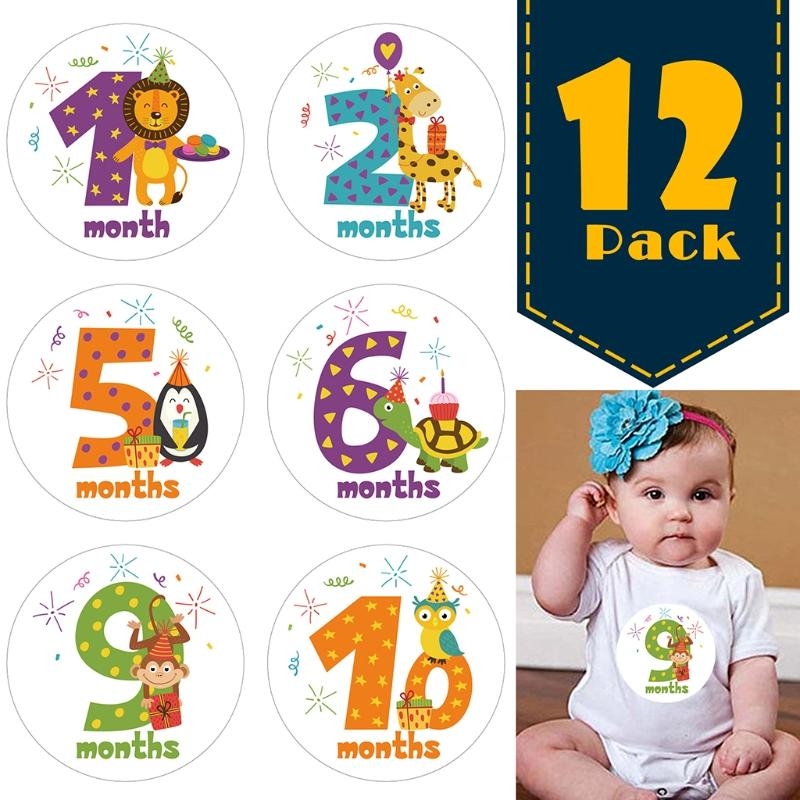 J2HD 12 Pcs/Set Cartoon Animal - Milestone Card Set ulasan dan harga