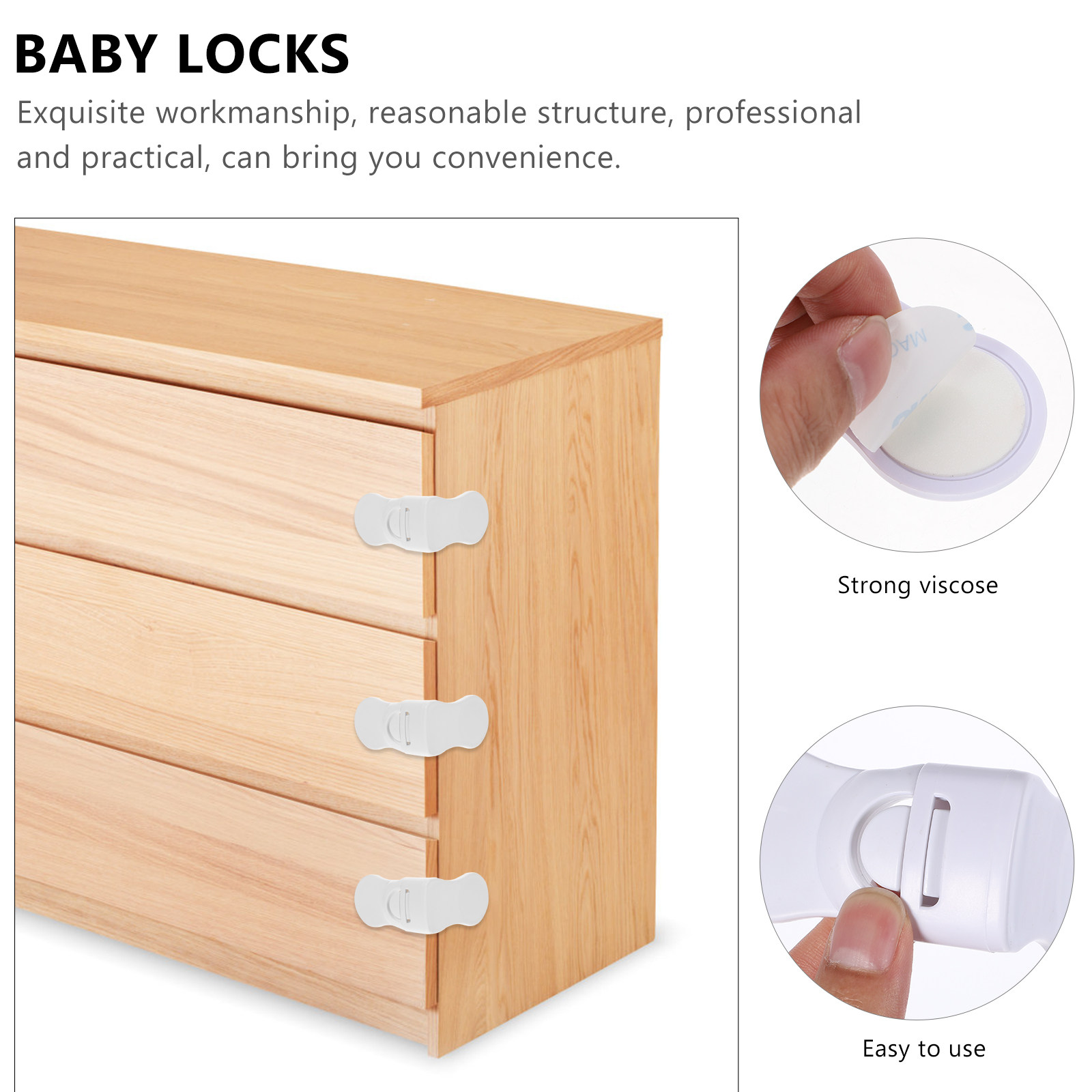 6Pcs Childproof Cabinet Locks  - Baby Nursery Drawers ulasan dan harga