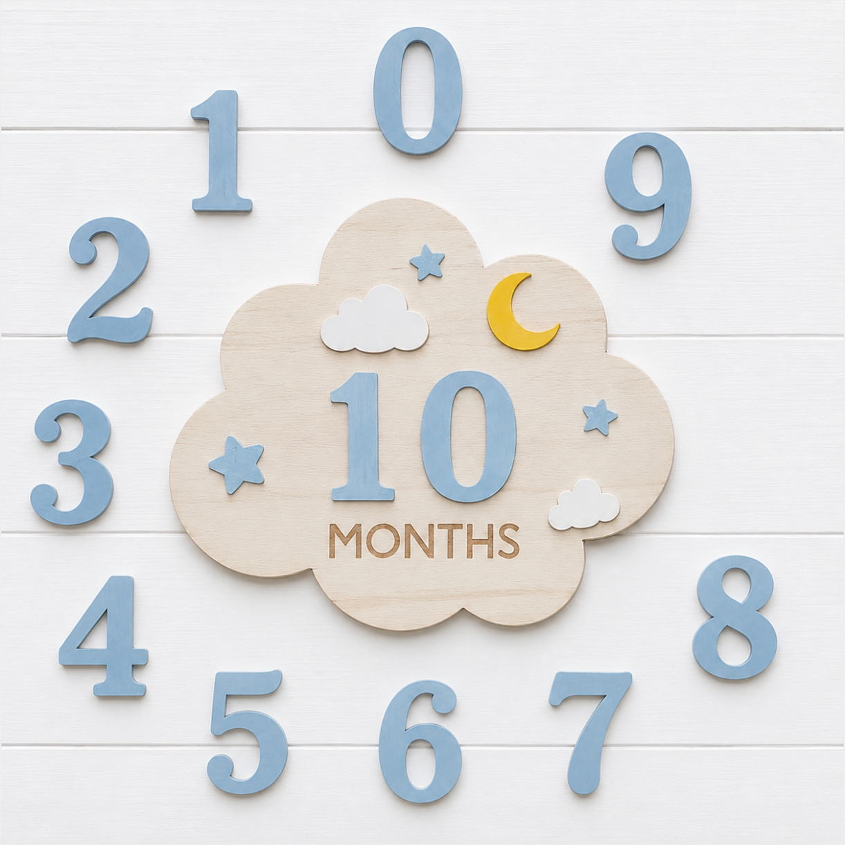 1‑Set Wooden Baby Monthly Mile - Milestone Card Set ulasan dan harga