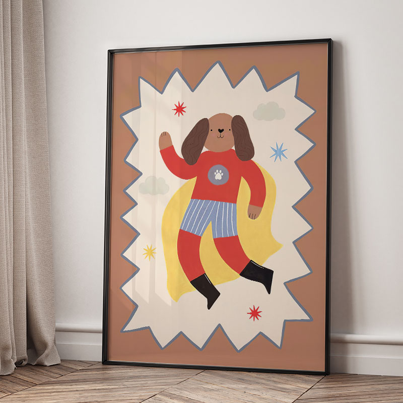 Funny Cartoon Super Cool Kid N - Baby Nursery Wall Art ulasan dan harga