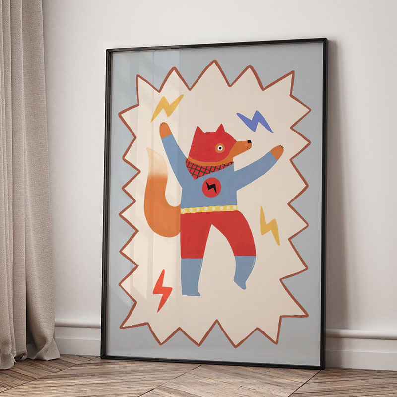 Funny Cartoon Super Cool Kid N - Baby Nursery Wall Art ulasan dan harga