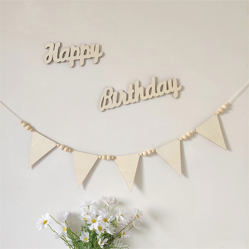 Baby Room Garland Wooden Trian - Baby Nursery Garland ulasan dan harga
