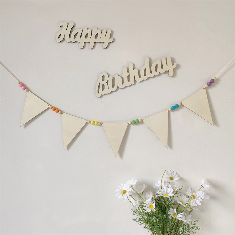 Baby Room Garland Wooden Trian - Baby Nursery Garland ulasan dan harga